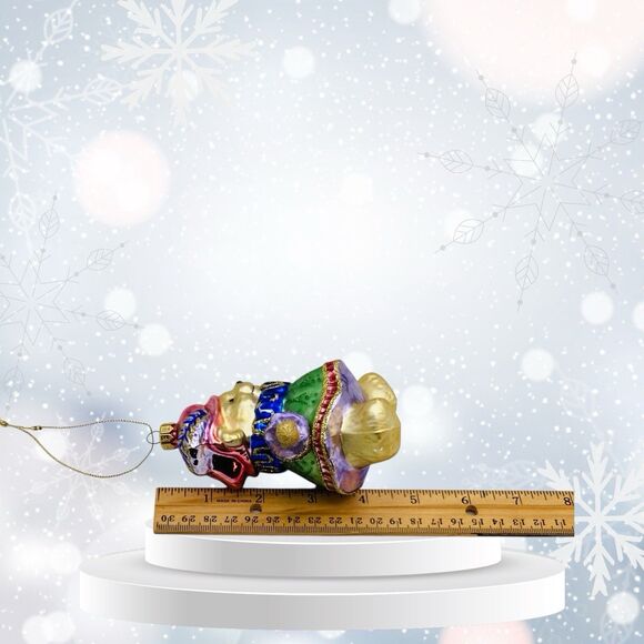 Fitz And Floyd Christmas Teddy Bear Girl Vintage Ornament 5in Gold Hanger 4in - Picture 4 of 5